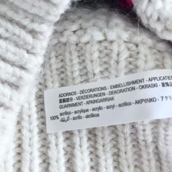 Zara Ecru Wool Blend Floral Crocheted Sweater size Small NWOT - Picture 11 of 11